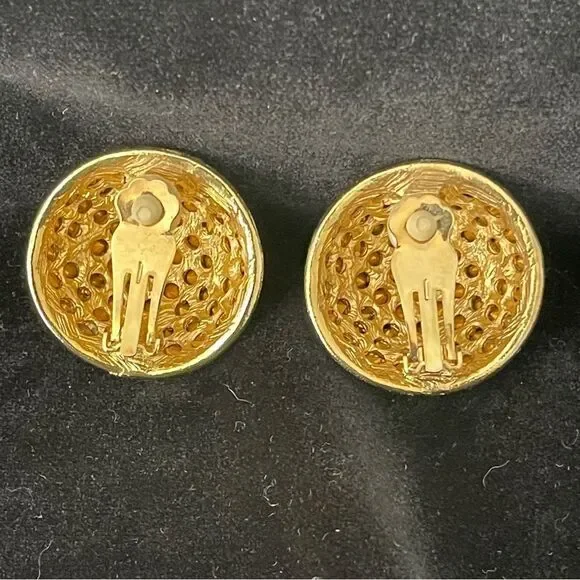 Vintage 80’s Gold and Silver Clip Earrings - Picture 2 of 2